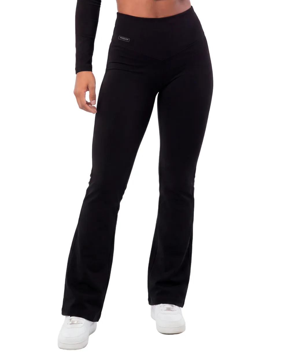 Legging Poliamida Flare Preta, vista principal