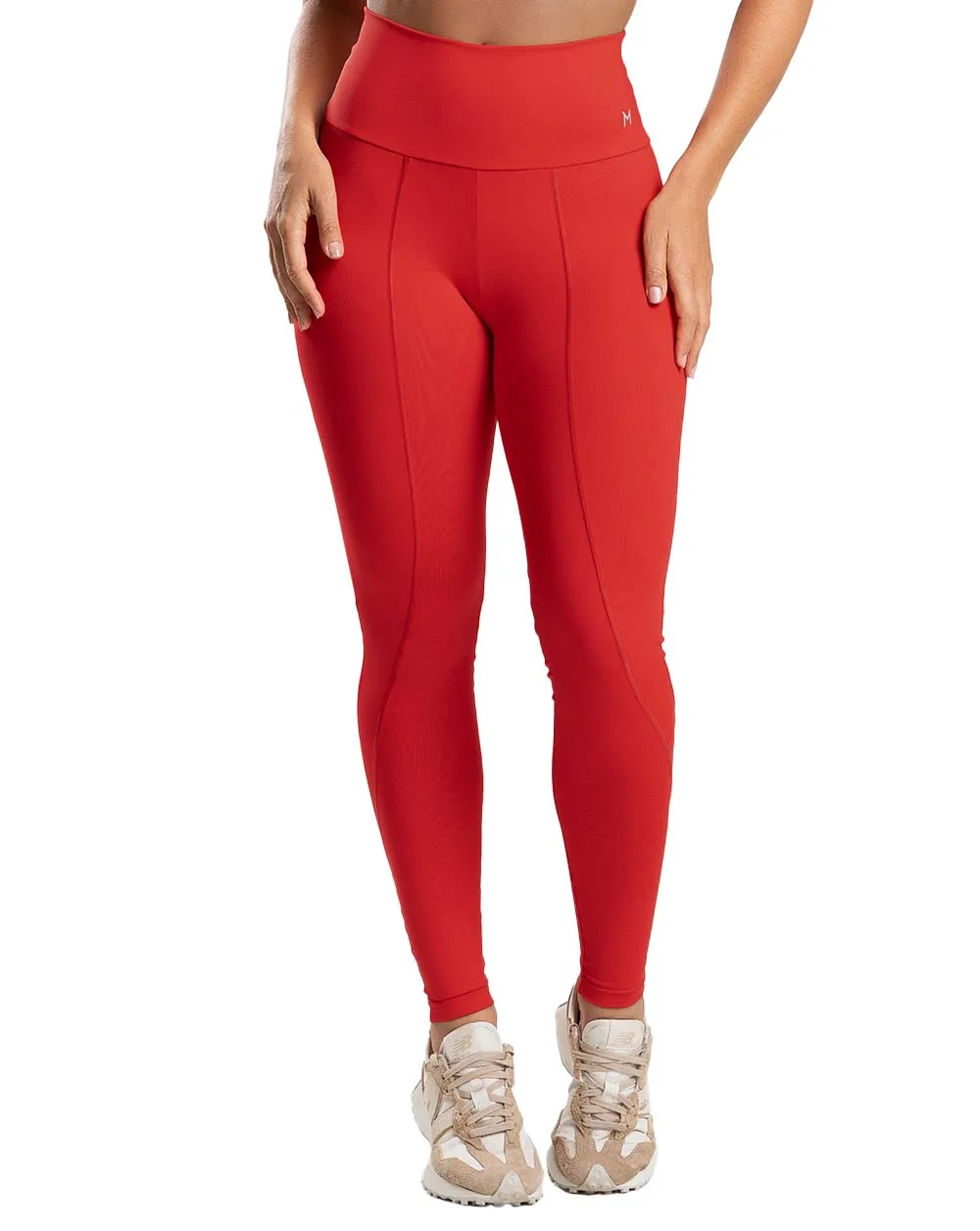 Legging Fitness Vermelha com Pespontos, vista principal